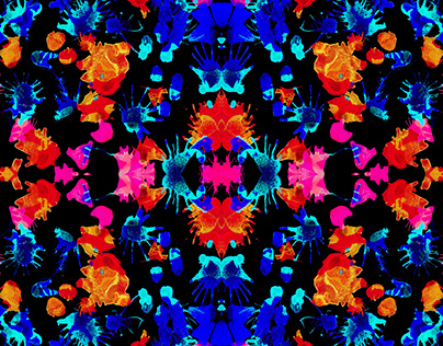 Motif organique floral multicolore