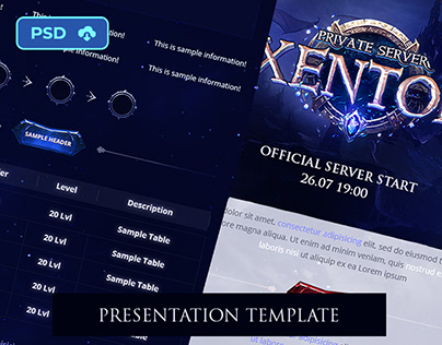 [PSD] Mmorpg Server Presentation Template - Xentor