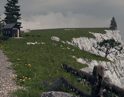 Cabin on a cliff