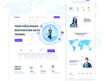 Tours and Travels Landing page Concept
