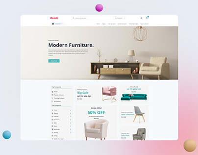 E-commerce furniture shop page design