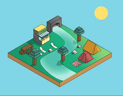 Fly's Camp - isometric animation