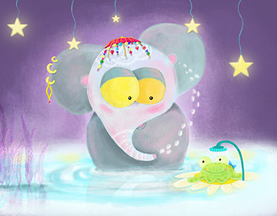 Little elephant and the frog