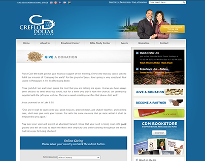 Creflo Dollar Ministries - Website, Store, Donations