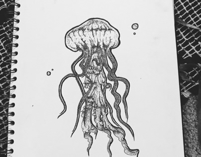 Jellyfish pen art