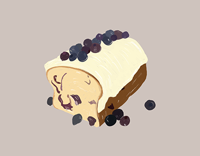 Lemon Blueberry Loaf Illustration