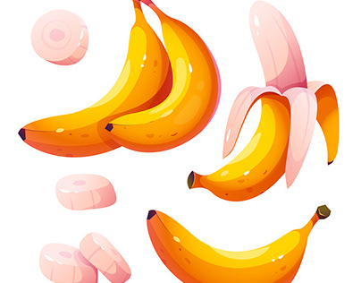Cartoon Vector Illustration. Bananas