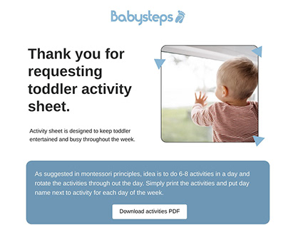 Baby toddler transactional email template email design