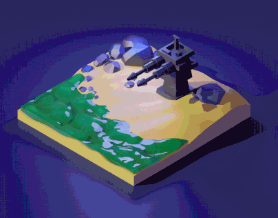 Shoreline Sentinel: The low-poly beach turret
