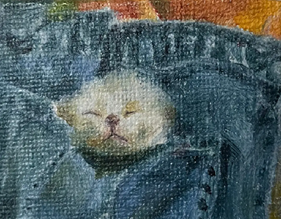 Miniature cat paintings