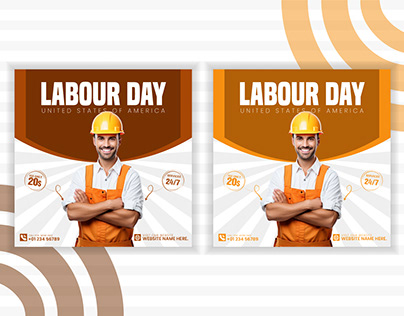 Labour Day Social media post design.