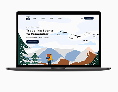 Illustration based Travel Landing Page Ui(web)