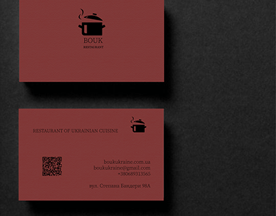 Business card for a restaurant of Ukrainian cuisine