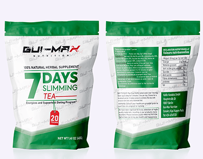 Slimming tea pouch bad and tea packaging design