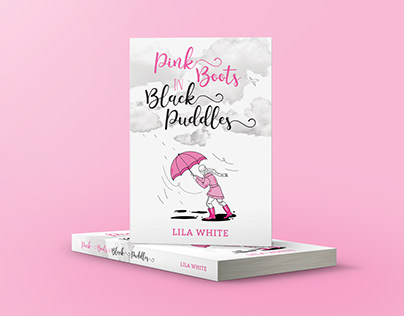 PINK BOOTS IN BLACK PUDDLES - Book Cover Design
