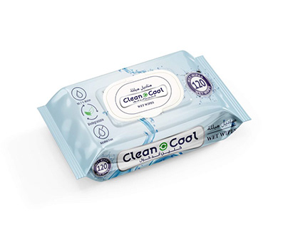 Cleen & Cool Wet Wipes Package Designe
