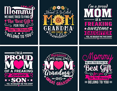 Mother's day T-shirt Design Bundle | Mom t-Shirt Design