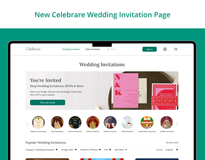 Celebrare Wedding Invitation Page Redesign