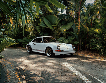 Porsche Singer 964 out and about in Singapore. CGI.