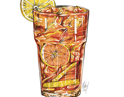 Lemon tea digital illustration