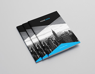 Minimal Modern Black & Blue Brochure