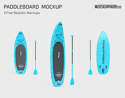 Free Paddleboard Mockup PSD Set