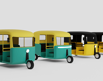 Tuk Tuk or Rickshaw Uber Style 3d Model