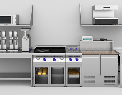 Modeling and visualization of kitchen equipment
