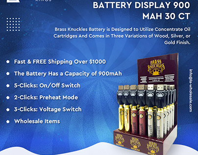 Brass Knuckles Battery Display 900 MAH 30 CT