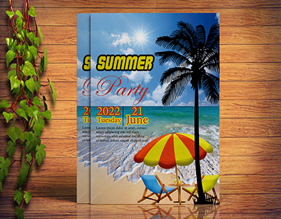 Summer Party Flyer Design, Summer Party, Summer Season