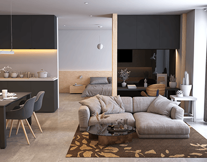 Modern Living Room vray rendering