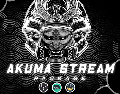 Animated Oni Stream Overlay Package Dark Akuma