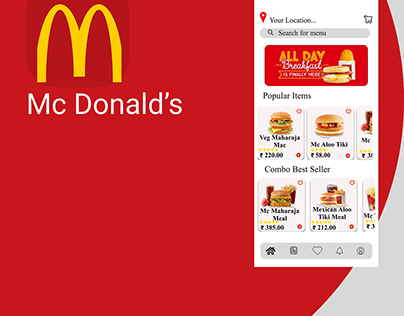 Mc Donald's delivery app Design in Figma.