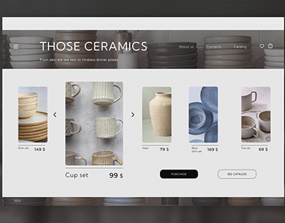 landing page for ceramic hand made