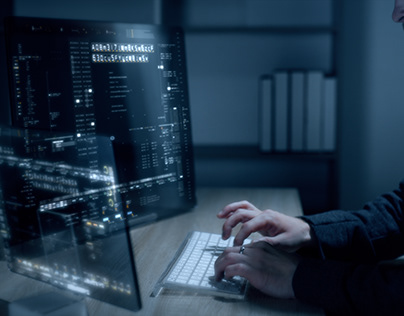 Futuristic Cyber Crime Computer Hacker