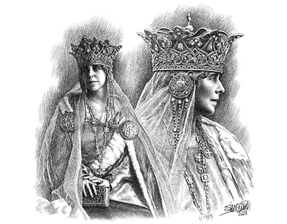 Project thumbnail - Queen Marie | Pen and Ink Drawing