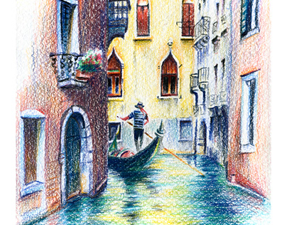 Venice sketches with Colored Pencils