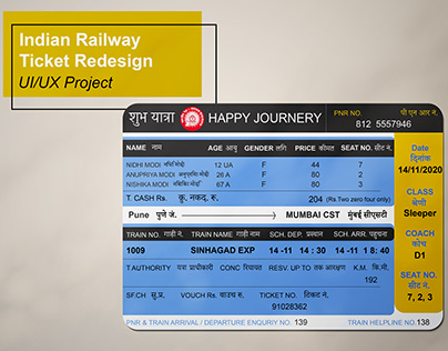 Indian Railway Ticket Redesign (UI/UX)