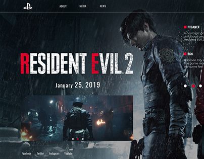 Ux/UI Study - Resident Evil 2 Remake - PSN Page