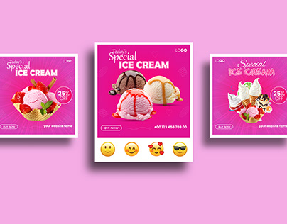 Special Ice Cream Social Media Post Design Template