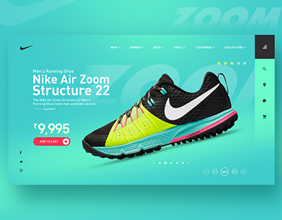 Nike Air Zoom Landing page Web UI