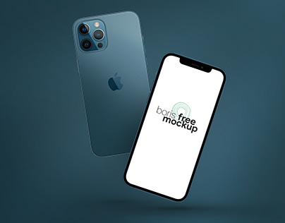 Pacific Blue iPhone 12 Pro Max Mockup 5