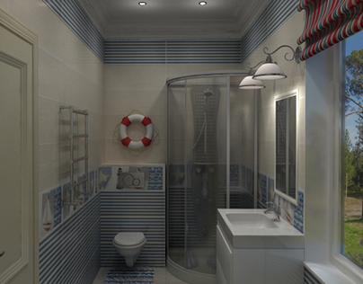 Визуализация детской ванной комнаты (3dMax)