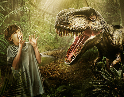 Scary Dinosour Photo Manipulation