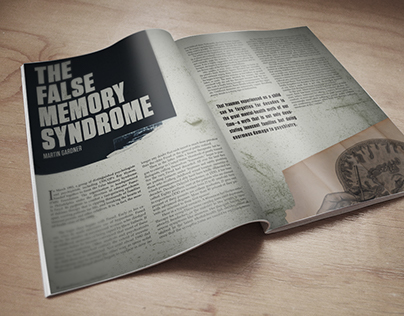 Magazine spread design for "The False Memory Syndrome"