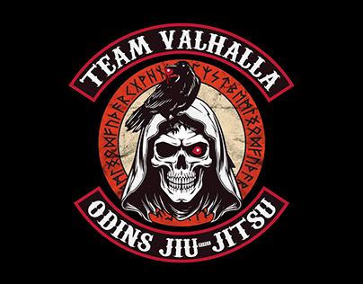Team Valhalla Odins jiu-jitsu logo design, martial arts