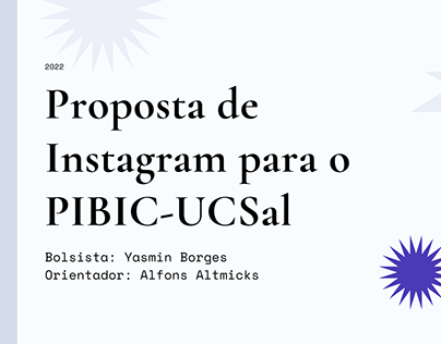 Instagram para o PIBIC - UCSal - Projeto de Pesquisa