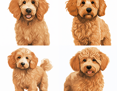 Vector Art Poodle Dog