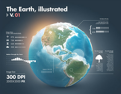 Illustrations of the Earth and Infographics
