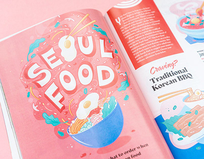 Korean Food Editorial Lettering and Illustrations